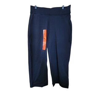 Lands End Shore Stretch Knit Capri Pants M Black